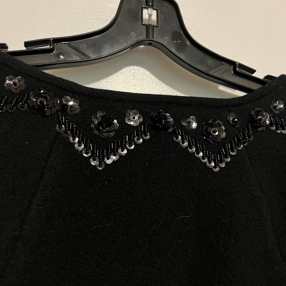 ELEVENSES black sequin trimmed wool jacket cardigan blazer S - Picture 7 of 9